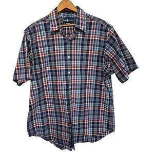 Vintage Ralph Lauren Men’s Plaid Classic Fit Short Sleeve Button Down Size L